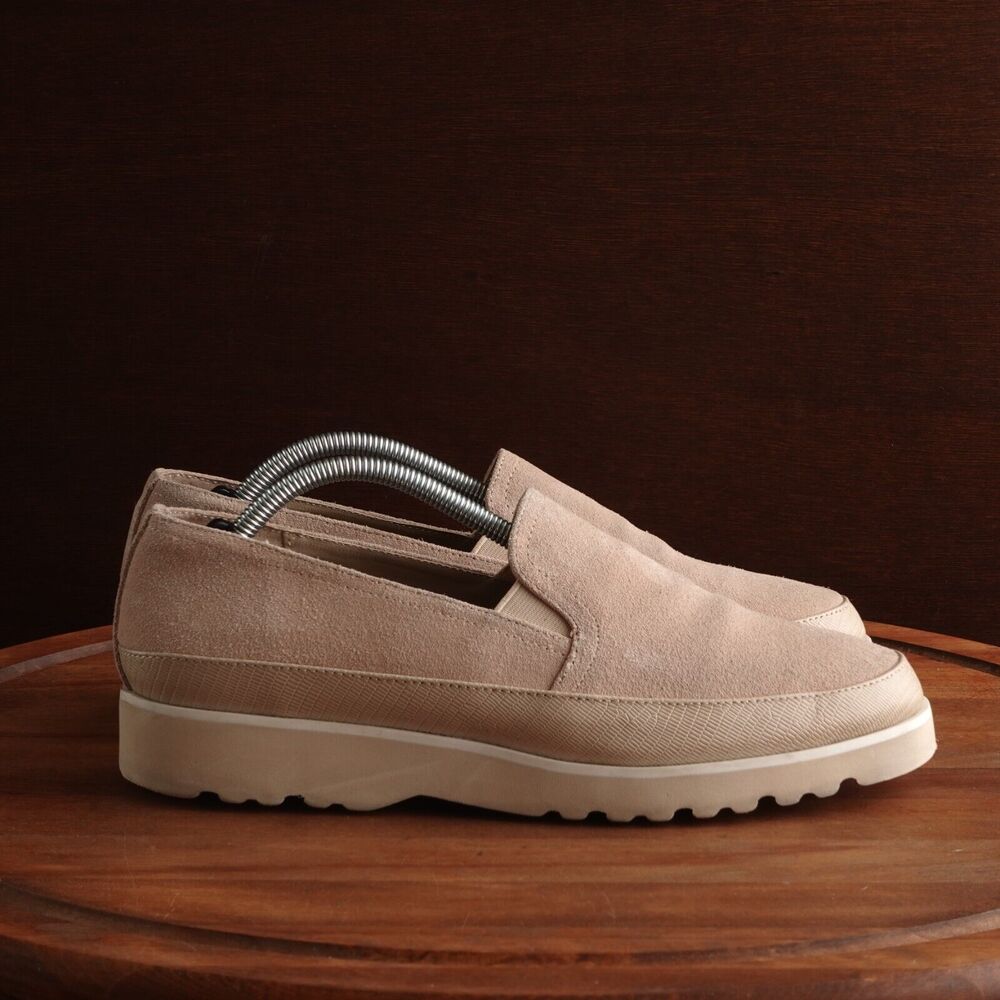 Donald Pliner Shoes Womens Size 8.5M Beige Conner Suede Slip On Loafer Comfort